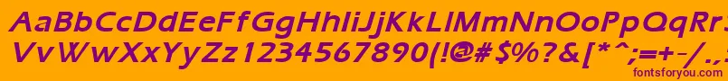 ErgoemildBoldItalic Font – Purple Fonts on Orange Background