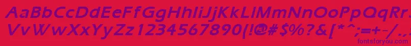 Шрифт ErgoemildBoldItalic – фиолетовые шрифты на красном фоне