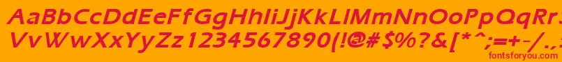 ErgoemildBoldItalic Font – Red Fonts on Orange Background