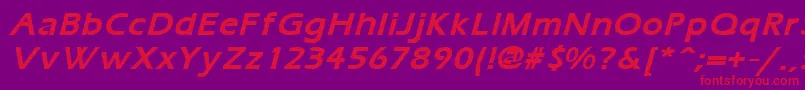 フォントErgoemildBoldItalic – 紫の背景に赤い文字