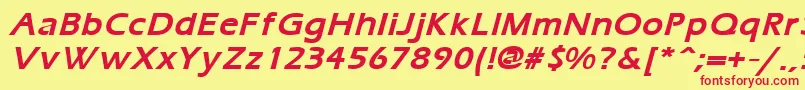 ErgoemildBoldItalic Font – Red Fonts on Yellow Background
