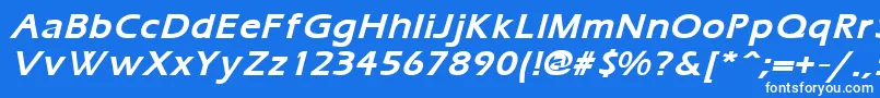 ErgoemildBoldItalic-Schriftart – Weiße Schriften auf blauem Hintergrund