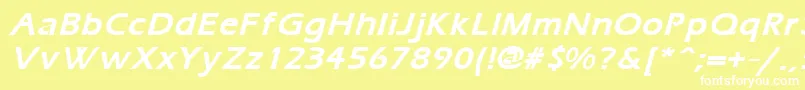 フォントErgoemildBoldItalic – 黄色い背景に白い文字