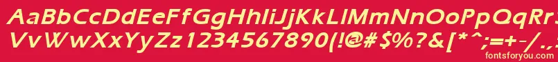 ErgoemildBoldItalic Font – Yellow Fonts on Red Background