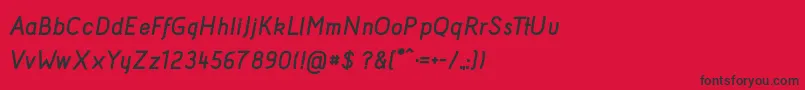 AcidBoldItalic Font – Black Fonts on Red Background