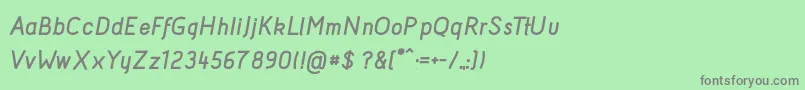 フォントAcidBoldItalic – 緑の背景に灰色の文字