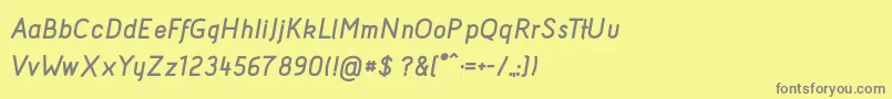 フォントAcidBoldItalic – 黄色の背景に灰色の文字