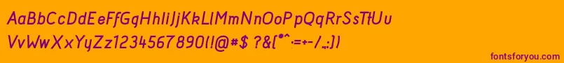 AcidBoldItalic Font – Purple Fonts on Orange Background