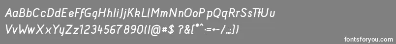 フォントAcidBoldItalic – 灰色の背景に白い文字