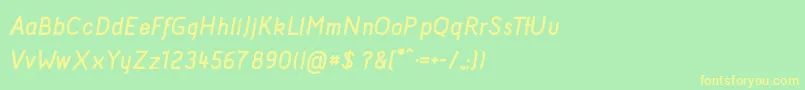 AcidBoldItalic Font – Yellow Fonts on Green Background