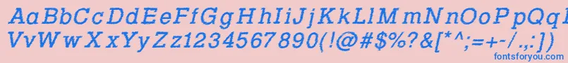 RowdyTypemachine2Italic Font – Blue Fonts on Pink Background