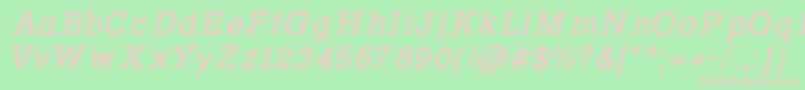 RowdyTypemachine2Italic Font – Pink Fonts on Green Background
