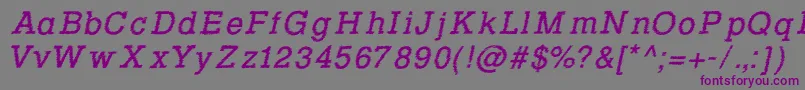 RowdyTypemachine2Italic Font – Purple Fonts on Gray Background