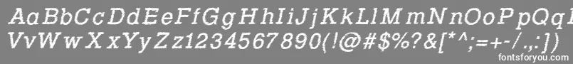 フォントRowdyTypemachine2Italic – 灰色の背景に白い文字