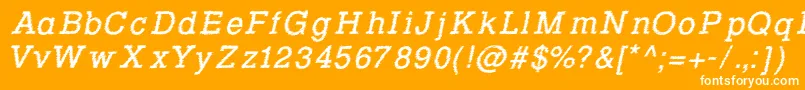 RowdyTypemachine2Italic Font – White Fonts on Orange Background