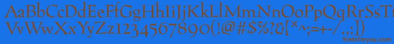 Preissigantikva Font – Brown Fonts on Blue Background