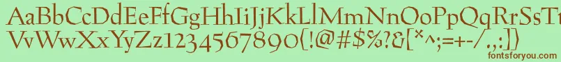 Preissigantikva Font – Brown Fonts on Green Background