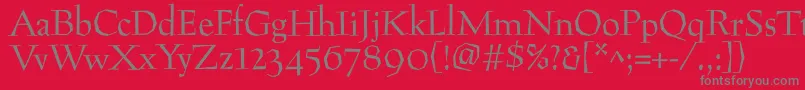 フォントPreissigantikva – 赤い背景に灰色の文字