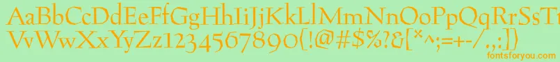 Preissigantikva Font – Orange Fonts on Green Background