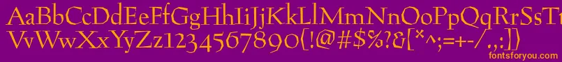 Preissigantikva Font – Orange Fonts on Purple Background