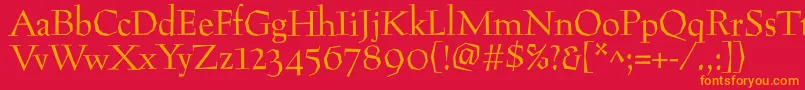 Preissigantikva Font – Orange Fonts on Red Background