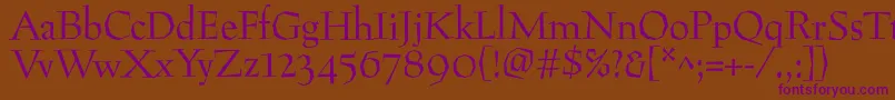 Preissigantikva Font – Purple Fonts on Brown Background