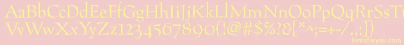 Preissigantikva Font – Yellow Fonts on Pink Background