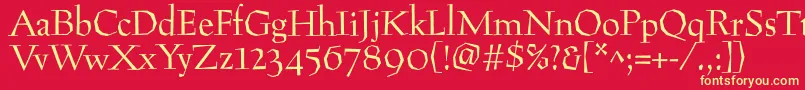 Preissigantikva Font – Yellow Fonts on Red Background