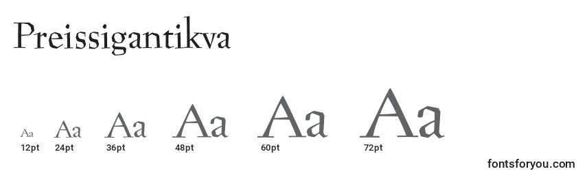 Размеры шрифта Preissigantikva