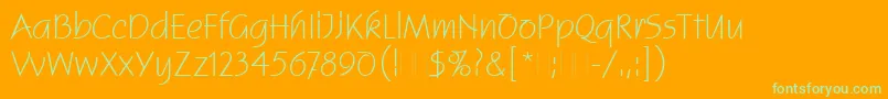 Weitere Informationen zur SquirePlain-Schriftart SquirePlain-Schriftart – Grüne Schriften auf orangefarbenem Hintergrund