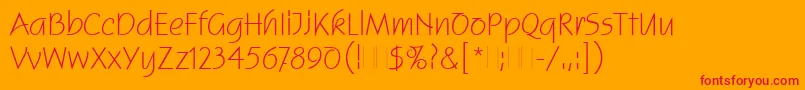 SquirePlain Font – Red Fonts on Orange Background