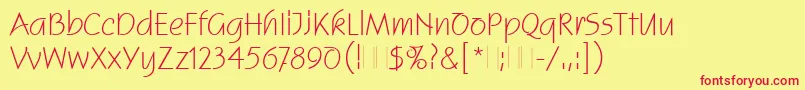 SquirePlain Font – Red Fonts on Yellow Background