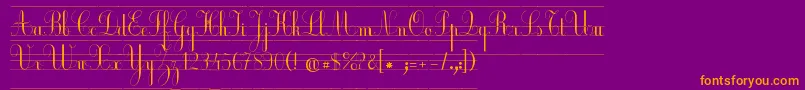 EcolierCp Font – Orange Fonts on Purple Background