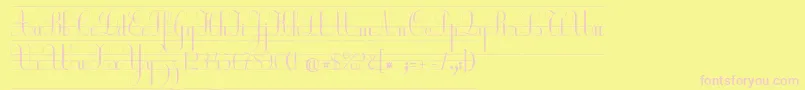 EcolierCp-Schriftart – Rosa Schriften auf gelbem Hintergrund