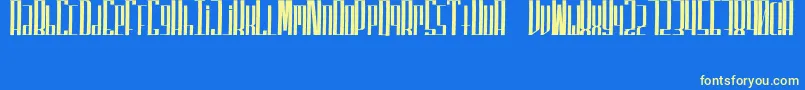 SuperfuckedTall Font – Yellow Fonts on Blue Background