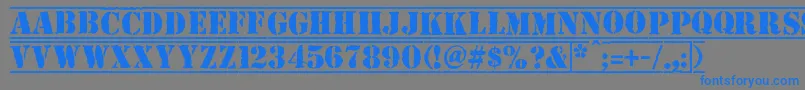 フォントTop Secret – 灰色の背景に青い文字