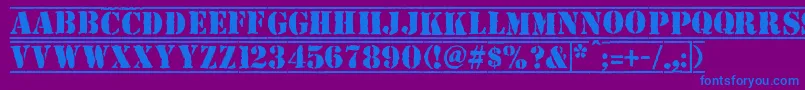 フォントTop Secret – 紫色の背景に青い文字