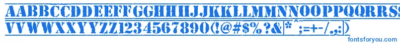 フォントTop Secret – 白い背景に青い文字