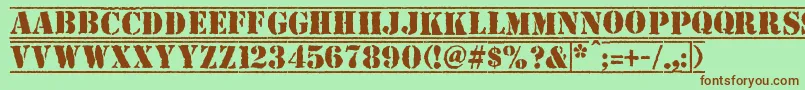 Top Secret Font – Brown Fonts on Green Background