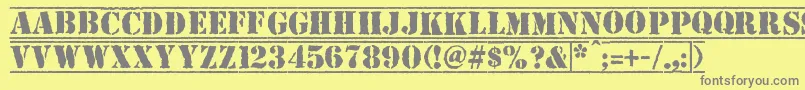 Top Secret-Schriftart – Graue Schriften auf gelbem Hintergrund