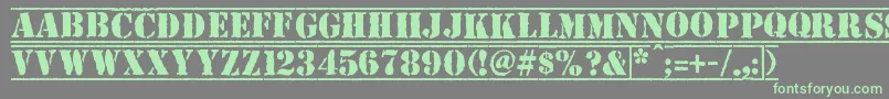 フォントTop Secret – 灰色の背景に緑のフォント