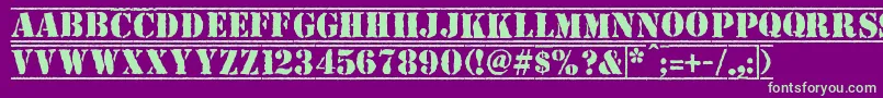 Top Secret Font – Green Fonts on Purple Background