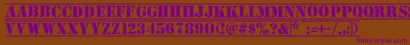 フォントTop Secret – 紫色のフォント、茶色の背景