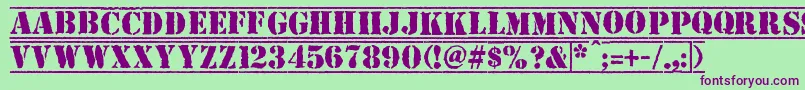 Top Secret Font – Purple Fonts on Green Background