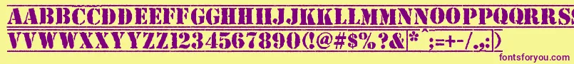 フォントTop Secret – 紫色のフォント、黄色の背景