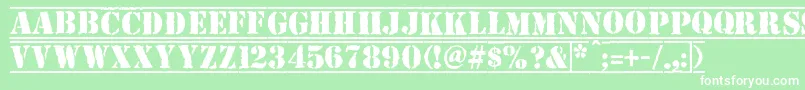 Top Secret Font – White Fonts on Green Background