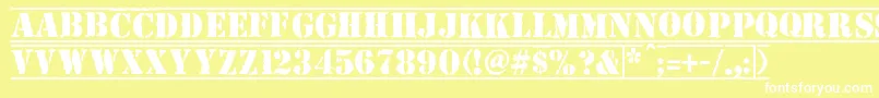 Top Secret-fontti – valkoiset fontit keltaisella taustalla