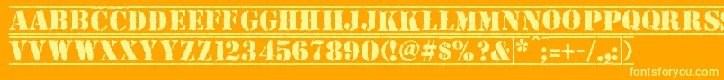 フォントTop Secret – オレンジの背景に黄色の文字