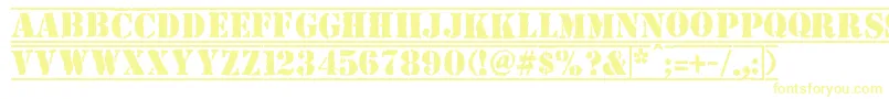 Top Secret Font – Yellow Fonts on White Background