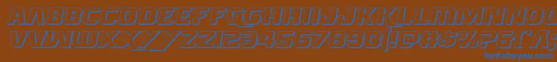 Borgsquad3D Font – Blue Fonts on Brown Background